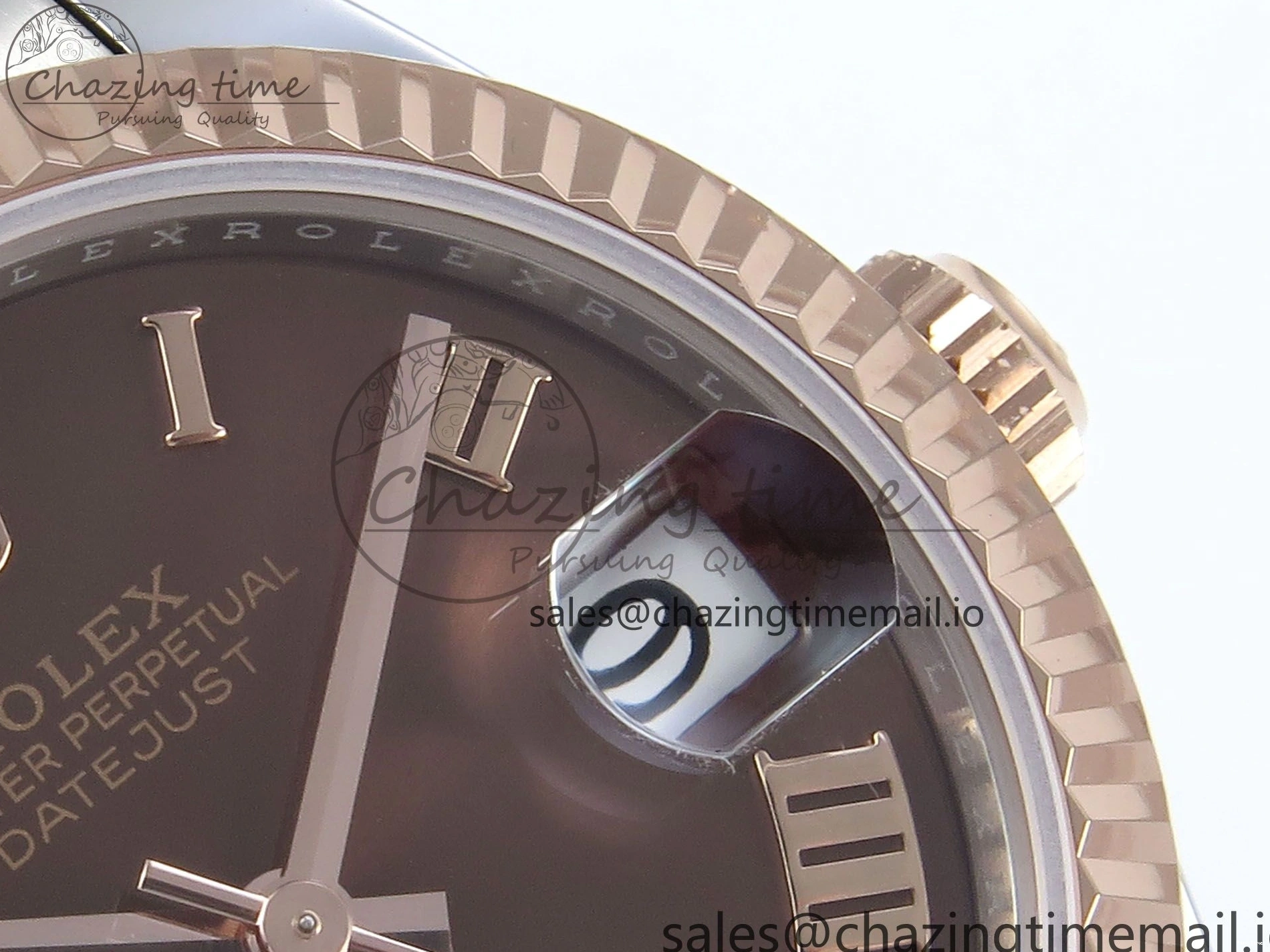 MiroTime 0504 DateJust 31 278271 ARF 1:1 Best Edition 904L Steel Brown Roman Diamonds Dial on SS RG Oyster Bracelet ETA SmartChoice 520